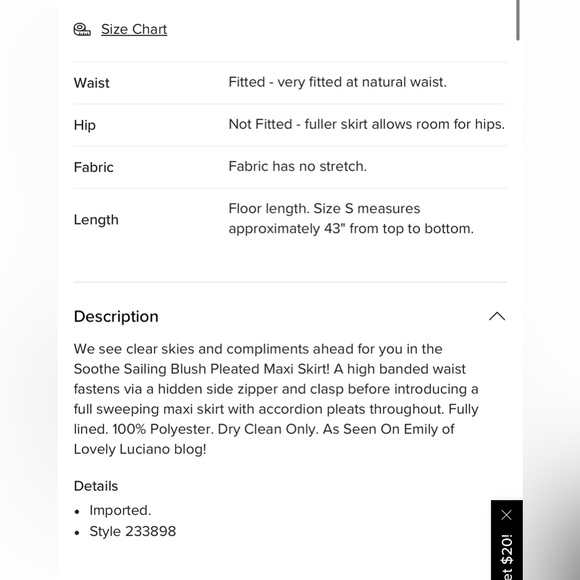 High Waisted Pleated Maxi Skirt - Picture 6 of 8